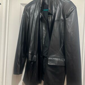 Black Leather Blazer XL